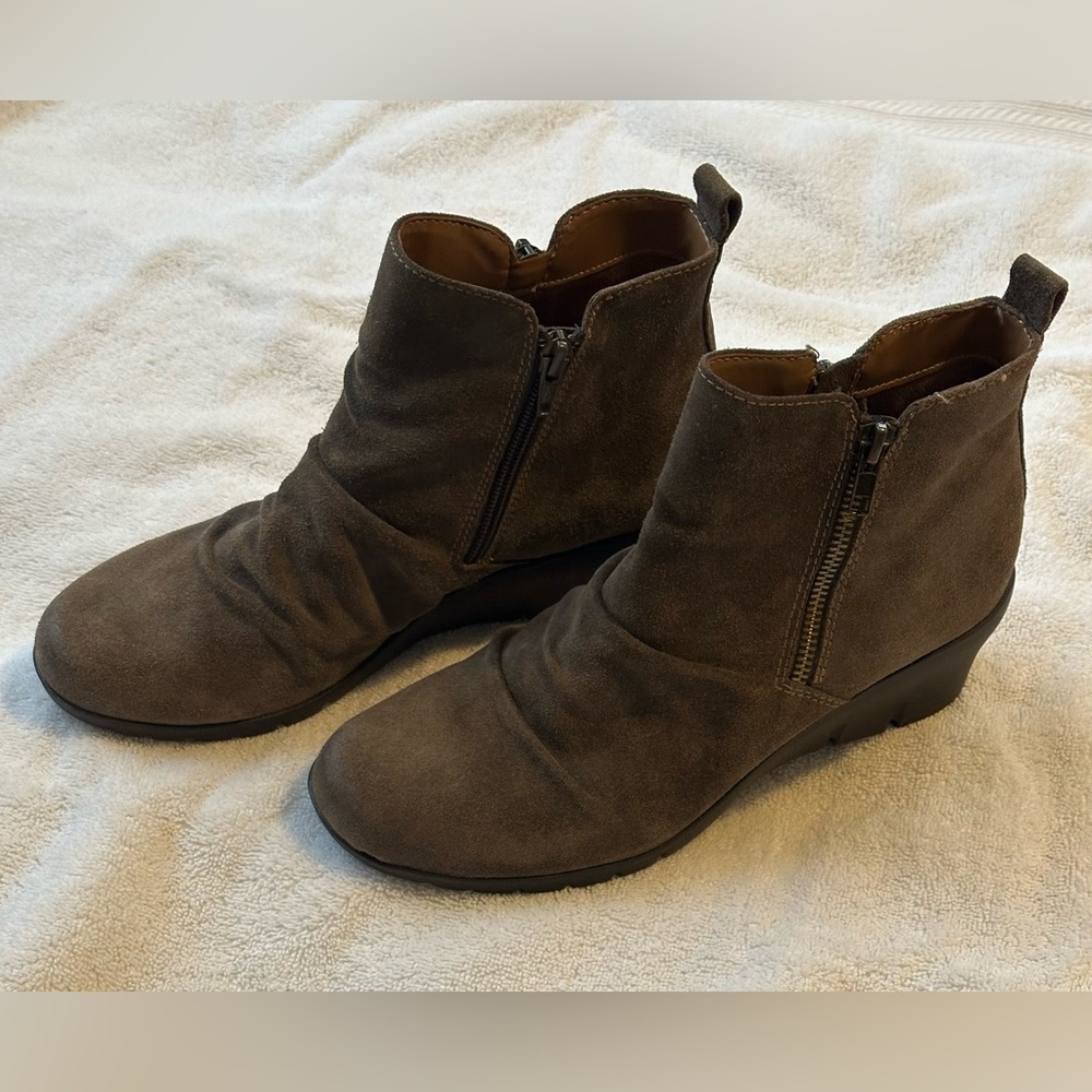 Comfortiva ANA waterproof suede wedge ankle boot